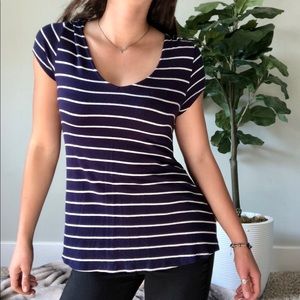 🔹3/$20 | Navy & white striped v neck top